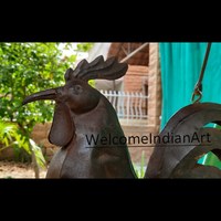 Sculpture complexe de coq et de canard en fer vintage 1 modèle de conception