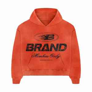 Sweats à capuche en molleton délavé à l'acide solide avec des designs de logo personnalisés sur le devant, écologiques, OEM et ODM disponibles pour les commandes en gros - Product Image 3