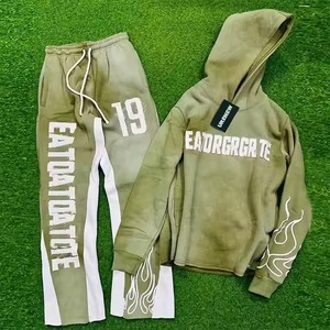 Fabricant Combinaison jogging de haute qualité Ensemble vêtements de sport Ensemble de survêtements unis pour hommes Pantalon de survêtement et sweat à capuche personnalisés Ensemble 2 pièces pour hommes - Product Image 2