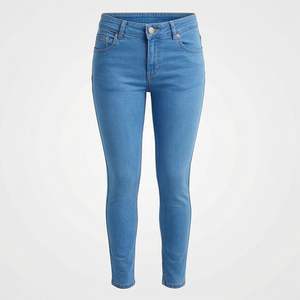 Pantalons en jean larges pour femmes avec logo personnalisé, coupe skinny, style à devant plat, qualité supérieure, couleur personnalisée, coton respirant - Product Image 1