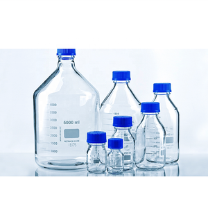 Botellas de Vidrio de Boca Ancha Boro 3.3 de Alta Calidad para Reactivos de Laboratorio de 500 ml con Tapa de Rosca Azul GL45 - Product Image 5
