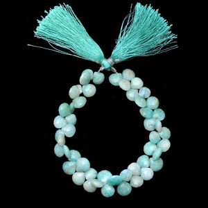 Cuentas de Amazonita Facetadas en Forma de Corazón de 10mm-12mm, Cuentas Sueltas de Piedras Preciosas Semipreciosas de Amazonita Natural Multicolor para la Fabricación de Joyas - Product Image 2