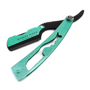 Navaja de afeitar plegable de cuchilla recta para barbero, color personalizado, para afeitar la barba, compatible con cuchillas de afeitar, para peluquería y cuidado personal - Product Image 1