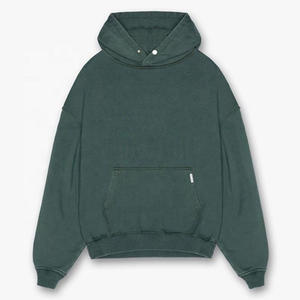 Personnalisé vierge bouton surdimensionné plaine Streetwear sweat à capuche design français éponge 100% coton haute qualité 400 gsm poids lourd à capuche - Product Image 2