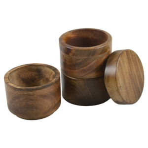 Caja de especias con diseño de hojas de colores, recipiente picante hecho a mano, tarro de madera, caja decorativa con acabado pulido, diseño personalizado - Product Image 2