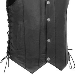 เสื้อกั๊กหนังคุณภาพสูงสำหรับผู้ชาย เสื้อกั๊กหนังคลาสสิกสำหรับขี่มอเตอร์ไซค์ เสื้อกั๊กหนังสำหรับนักขี่มอเตอร์ไซค์คุณภาพดี เสื้อกั๊กหนังคุณภาพจากปากีสถาน - Product Image 2