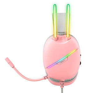 Casque de jeu filaire ONIKUMA X33 rose avec éclairage RGB, haut-parleur de 50 mm, suppression du bruit, <span class=keywords><strong>écouteurs</strong></span> <span class=keywords><strong>filaires</strong></span> - Product Image 4
