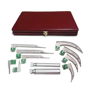 Fiberoptic Laryngoscope Wholesale Price 9 Blades Mac Miller Laryngoscope Stainless Steel Material CE Approved