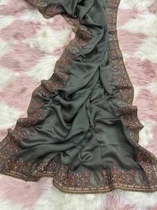 Thiết Kế Mềm Lụa Sari Với Đẹp Thêu Sequins Làm Việc Pakistan Phong Cách Chức Năng Đám Cưới Và Đảng Mặc Saree - Product Image 3