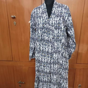 Hand <b>Block</b> <b>Printed</b> Indian Cotton Casual Dress-Long Gown with Tunics for Women Natural Waistline Woven Weaving Method - Product Image 1