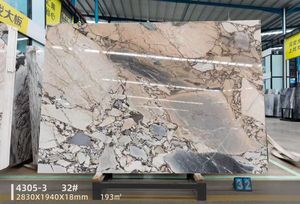 Marbre blanc populaire en forme de dalle d'éléphant, <span class=keywords><strong>pierre</strong></span> de mobilier, marbre Calacatta Viola rose pour le contour du foyer et la table basse - Product Image 4