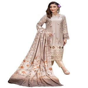 Ropa diaria-Vestidos de verano Trajes pakistaníes de 3 piezas Bordado Dr Haris Vol SASHA Tasas de venta súper completas Viscosa India lavable - Product Image 1