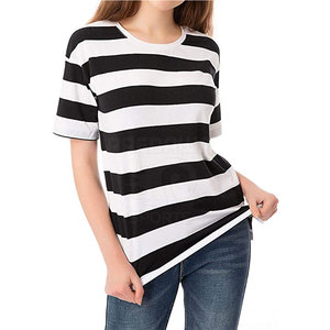 2024 <b>Women</b> T Shirts <b>Top</b> Quality Striped Short Sleeve <b>Loose</b> Summer Breathable <b>Women</b> T Shirts - Product Image 1