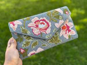 Bolso de sobre con cuentas florales, bolso de mano con cuentas hecho a mano, bolso de mano con cuentas, bolso de noche de fiesta, regalo para ella, bolso de boda, bolso con lentejuelas - Product Image 2