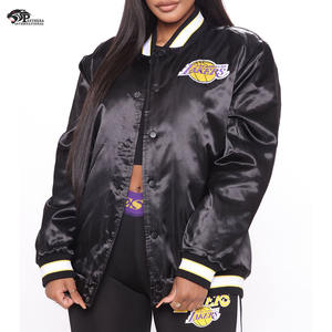 Blouson Bomber Vintage Personnalisé en Polyester Unisexe Noir Col Montant Hiver Chauffant Coupe-Vent Logos Brodés Personnalisables Vente en Gros - Product Image 1