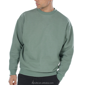 Sweat-shirt basique à col rond en coton épais 100 % doublé, prix de gros, logo personnalisé, entièrement imprimé - Product Image 5