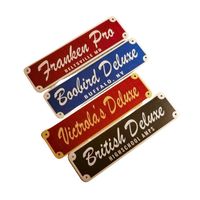 Plaque signalétique personnalisée en métal pour étui de guitare, en aluminium et laiton, avec logo de marque d'instrument de musique