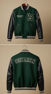 Chaqueta Varsity de Béisbol Personalizada para Hombre, Invierno, Lona de Alta Calidad, Bordado Chenille, Mangas de Cuero, Logotipo Frontal - Product Image 2