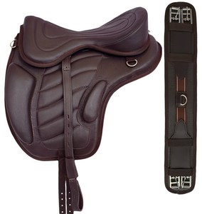Silla de Montar Western Freemax SS sin Arzón, Ligera, de Cuero Suave, para Doma Clásica, con Cincha Inglesa para Equitación - Product Image 1