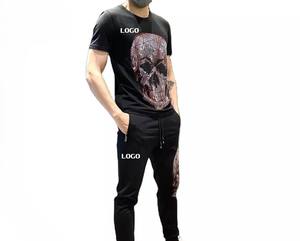 ชุดวอร์มผู้ชายประดับพลอยเทียมแบบลำลองระบายอากาศได้ดีเป็นมิตรกับสิ่งแวดล้อมผ้าฝ้าย100% น้ำหนักเบาปรับแต่งได้ตามต้องการ - Product Image 4