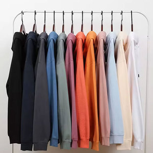 เสื้อฮู้ดดี้สีขาว ดีไซน์ใหม่ MOQ ต่ำ ขายส่ง แบบไหล่ตก สีพื้นเรียบ  แบบสั่งทำพิเศษ สองชั้น หรูหรา - Product Image 3