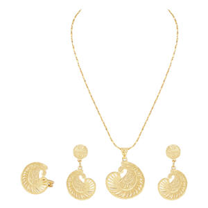 Ensemble de boucles d'oreilles élégantes pendentifs en or plaqué or bijoux tendance en laiton pour fiançailles, mariage ou fête - Product Image 2