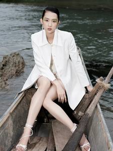 Luxury Design EDNA SKORT in Stock Quality Vegan <b>Leather</b> Summer Women's <b>Shorts</b> With Faux Skirt Front WHITE ANT Buttons Vietnam - Product Image 4