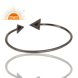 Meilleure vente 925 argent Sterling naturel bleu saphir pierres précieuses manchette bracelet bijoux personnalisés pour les femmes cadeau pour elle - Product Image 3