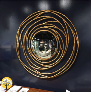 กระจกโลหะลายชายฝั่งรูปวงรีติดผนังสีทองด้านสำหรับตกแต่งบ้านโรงแรมห้องนั่งเล่น - Product Image 1