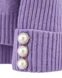 Ensemble personnalisé de pull en tricot et pantalon large en lavande pour femmes, pull à col montant, vêtements de détente confortables pour l'hiver, fabricant personnalisé OEM - Product Image 5