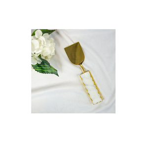 Serveur de gâteau en acier inoxydable outils de cuisson ménagers couteau à gâteau et ensemble de serveur avec décoration créative manche en marbre et bois - Product Image 2