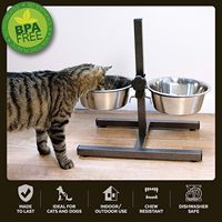 Vente directe d'usine Portable réglable Double Diner avec H Base 3 bols mise à niveau pour animaux de compagnie chiens/chats bols d'alimentation surélevés