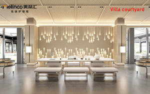 Panneau de grille ciel étoilé au design d'éclairage unique, décoration intérieure, lamelles WPC, panneau mural rainuré en fibre de <span class=keywords><strong>bambou</strong></span> résistant aux intempéries - Product Image 6