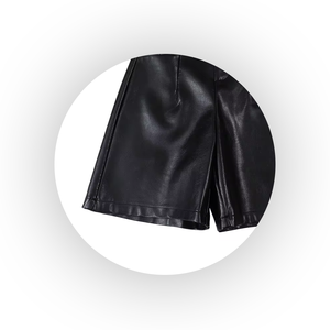 Short en cuir taille haute pour femmes Tissu respirant de style ample personnalisé du Pakistan-Design en gros à la mode - Product Image 3