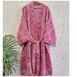 Peignoir en coton 60s imprimé à la main, collection été, vente en gros - Product Image 1