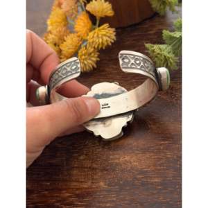 Tillie John Fashion <b>Cuff</b> <b>Bracelet</b> Mixed Turquoise & Sterling <b>Silver</b> Cluster Design - Product Image 6