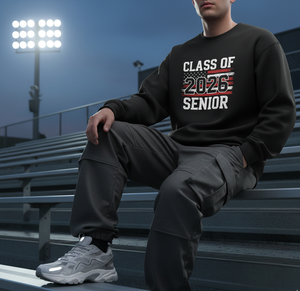 Wholesale Class of 2026 Senior Sweatshirt Custom Logo Graduation Apparel High-Quality 400GSM <b>Black</b> <b>Fleece</b> Pullover - Product Image 2