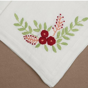 Juego de servilletas de mesa de comedor de 18x18 De algodón bordado, Juego de 4 servilletas y accesorios de cena lavables a máquina - Product Image 3