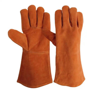 Guantes de cuero de vaca dividido para soldadura, construcción, bomberos, seguridad para trabajadores con Material reflectante ignífugo - Product Image 6