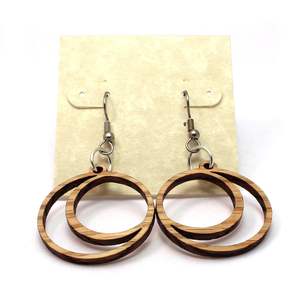 Boucles d'oreilles créoles croissant en bois de chêne durable-Petites (1.1 ") -Boucles d'oreilles pendantes à crochet en bois Larme en bois naturel - Product Image 5