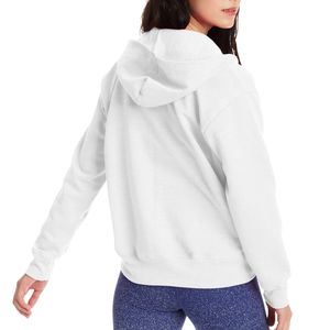 Sweat à capuche surdimensionné en coton biologique 100% pour femmes avec fermeture à glissière imprimé logo avant pour l'hiver - Product Image 6