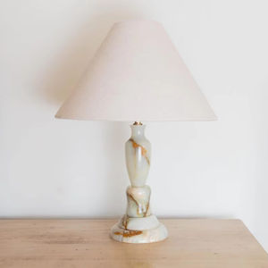<b>Vintage</b> Onyx Marble <b>Table</b> Lamp Elegant Natural Stone <b>Bedside</b> Lighting for Living Room Bedroom Home Decor Accent Style Modern - Product Image 1