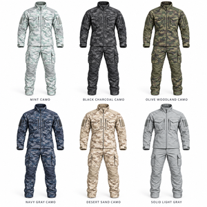 Ensemble uniforme tactique camouflage personnalisé MEGAMAPLE pour homme, poches cargo, genoux renforcés, tissu tissé indéchirable, imperméable - Product Image 5
