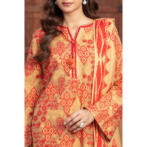 Ensemble 3 pièces WNS-52039 en coton Khaddar imprimé, Salwar Kameez pakistanais pour les festivals avec Dupatta, tenue festive indienne - Product Image 6