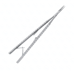 Castroviejo 14 cm Micro Porte-Aiguille Mâchoires Droites Manuelles en Acier Inoxydable avec Poignée à Ressort 1.2mm - Product Image 4