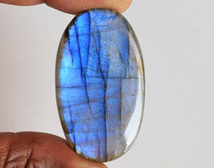 Cabujón Azul Liso de Forma Ovalada 44x25x7 MM, Precio de Fábrica, Cabujón de Cristal Curativo al por Mayor, Piedra Preciosa Suelta - Product Image 2