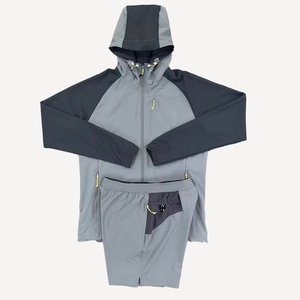 Professional Hooded Waterproof <b>Windbreaker</b> Tracksuit Streetwear Set Polyester Zip Casual Oversized Design - Product Image 3
