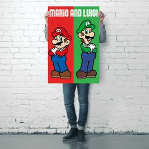 Póster moderno de Super Mario y Luigi para decoración de pared - Product Image 1