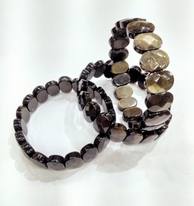 Wholesale Carved Natural Agate Stones Crystals Best Quality Gold Sheen <b>Obsidian</b> Oval Faceted Gemstone <b>Bracelet</b> for Sale - Product Image 1