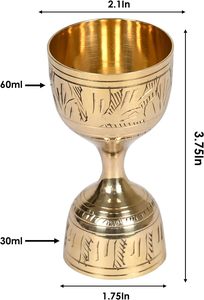 Vaso de chupito de latón Vintage para conocedores de whisky, vaso de chupito de latón decorativo con artesanía artística a precio barato - Product Image 4